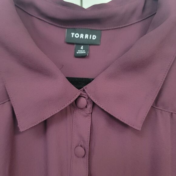 Torrid Madison georgette button-up long sleeve shirt, 4 - Picture 10 of 13